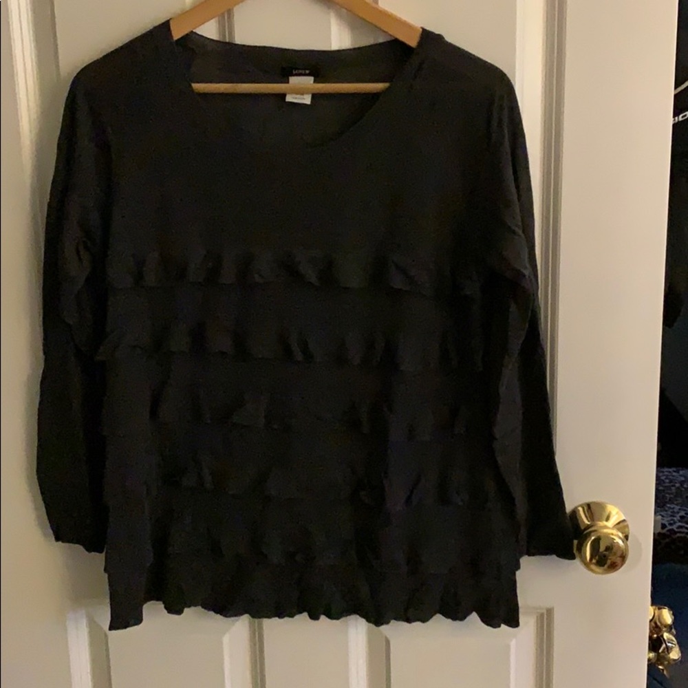 ruffle jcrew sweater